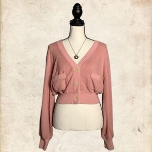 Pink V-Neck Women's Sweater